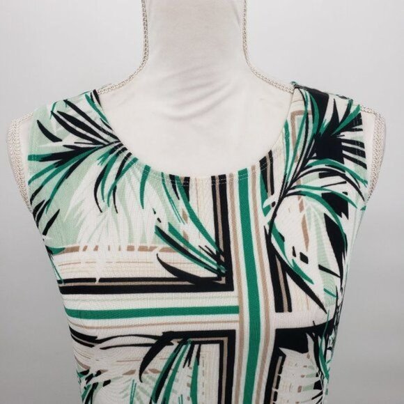 DANA BUCKMAN Travel Anywhere Packable Sheath Dress Floral Leaf Print S NWT - Picture 3 of 11